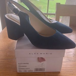 Alex Marie suede sling back heels size 9 new w box